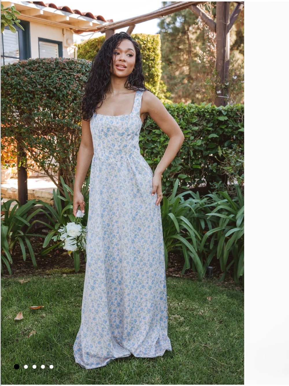 Show Me Your MuMu Light Pink/Blue Floral Maxi Dress